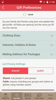 Giftster android App screenshot 2